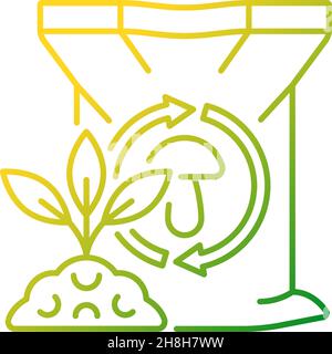 Lineares Vektorsymbol für Pilzmist-Gradienten Stock Vektor