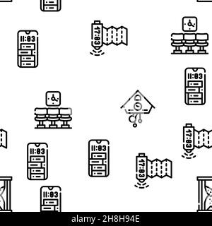 Uhr Und Uhr Zeit Ausrüstung Vektor Nahtloses Muster Stock Vektor