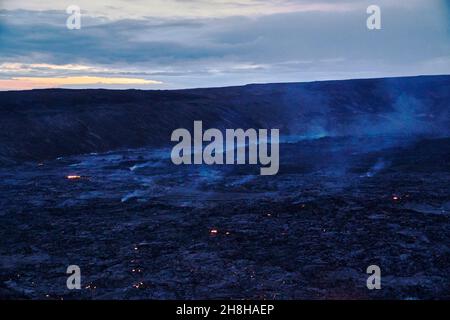 Der Fagradalsfjall-Vulkan im Süden Islands im Frühjahr 2021, als der Ausbruch der aktivste, aber noch zugänglichste war Stockfoto