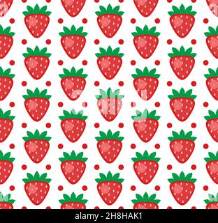 Nahtloses Muster aus abstrakten Aquarellen von Hand gezeichnete schöne Erdbeeren auf weißem Hintergrund - Vektor-Illustration Stock Vektor