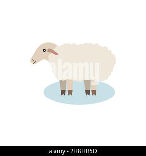 Schaf Symbol flach Stil auf weißem Hintergrund eps 10 Stock Vektor