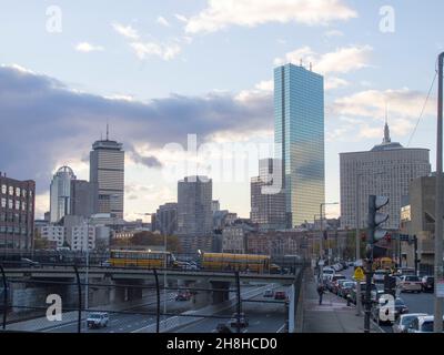 South End Boston von Chinatown aus gesehen Stockfoto