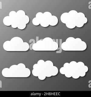 Symbol "Wolken", Vektorgrafiken. Cloud-Symbol oder -Logo, verschiedene Clouds Stock Vektor