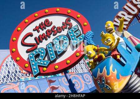 The Simpson's Ride im Universal Studio california USA Stockfoto