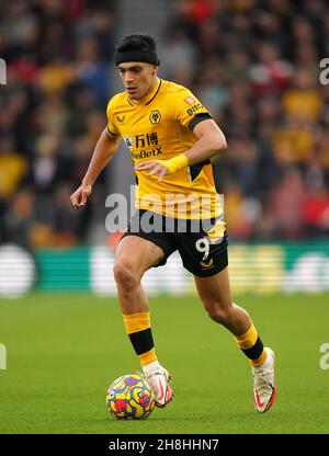 Datei-Foto vom 20-11-2021 von Raul Jimenez von Wolverhampton Wanderers während des Spiels der Premier League im Molineux Stadium, Wolverhampton. Bilddatum: Samstag, 20. November 2021. Ausstellungsdatum: (Datum hier eingeben). Stockfoto