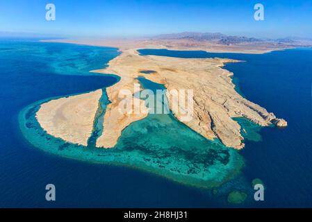 Ägypten, Sinaï, Sharm-el-Sheikh, Ras Mohammed Nationalpark (Luftaufnahme) Stockfoto