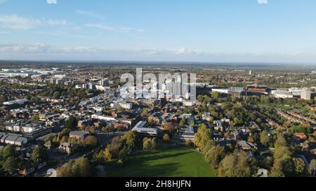 Basingstoke Stadtzentrum Luftaufnahme Stockfoto