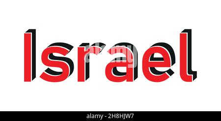 Rundes Knopfsymbol der Nationalflagge Israels mit blauem Davidstern und Inschrift im modernen Stil. Vektorgrafik EPS10. Stock Vektor