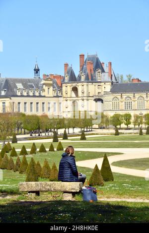 Frankreich, seine et Marne, Fontainebleau, Park und Chateau Royal de Fontainebleau sind von der UNESCO zum Weltkulturerbe ernannt worden Stockfoto