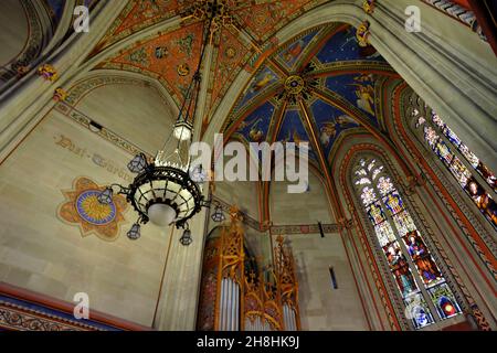 Schweiz, Kanton Genf, Genf, Rue Guillaume-Farel, Kathedrale Saint Pierre, Macchabees-Kapelle aus dem Jahr 1405, Walcker-Orgel, Dach Stockfoto