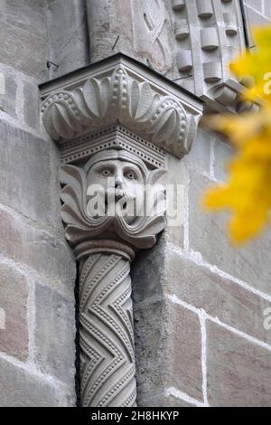 Schweiz, Kanton Genf, Genf, Rue Guillaume-Farel, Kathedrale Saint Pierre, Apsis, Festzelt, Skulptur Stockfoto