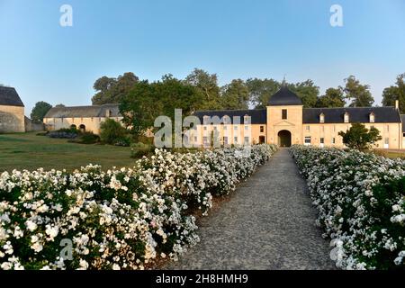 Frankreich, Calvados, Juaye-Mondaye Abtei, die einzige Abtei des Premontre-Ordens in Frankreich, Abtei Bauernhof Stockfoto