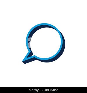 vektorsymbol Sprechblasen isometrisch. 3D Zeichen isoliert auf weißem Hintergrund. Stock Vektor