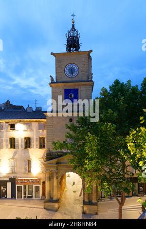 Frankreich, Bouches du Rhone, Salon de Provence, Uhrturm Stockfoto