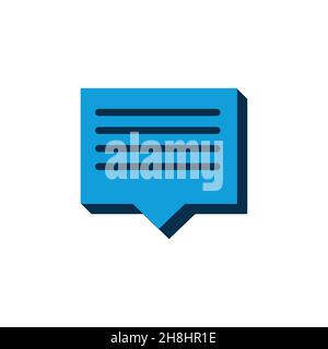 vektorsymbol Sprechblasen isometrisch. 3D Zeichen isoliert auf weißem Hintergrund. Stock Vektor