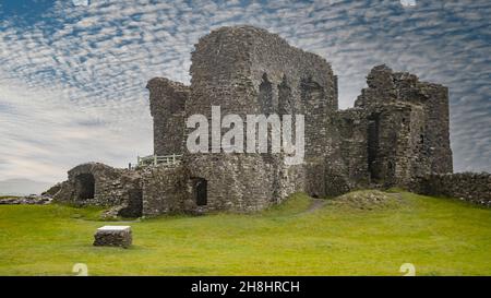 Gesamtansicht der alten Manor Hall, Kendal Castle, Lakes District Cumbria, England, UK Stockfoto