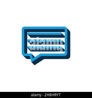 vektorsymbol Sprechblasen isometrisch. 3D Zeichen isoliert auf weißem Hintergrund. Stock Vektor