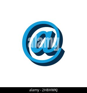 vektorsymbol E-Mail isometrisch. 3D Zeichen isoliert auf weißem Hintergrund. Stock Vektor