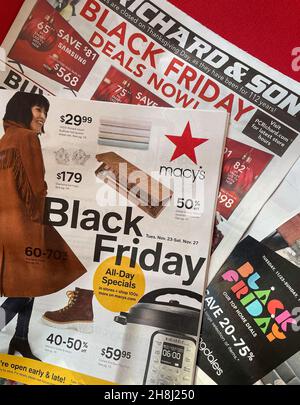 Black Friday Sale Reklamen, USA, NYC, 2021 Stockfoto