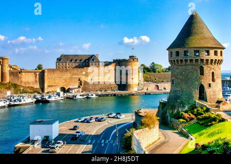 Tour Tanguy und das Schloss von Brest, Brest, Frankreich Stockfoto