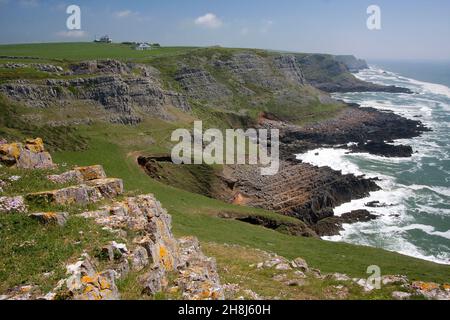 Thurba Cliffs, Gower Peninsula, Südwales Stockfoto