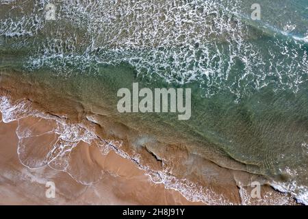 Luftaufnahme: Strand in Oropesa del Mar, Spanien Stockfoto