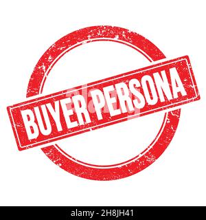 BUYER PERSONA Text auf rotem grungigen runden Vintage-Stempel. Stockfoto