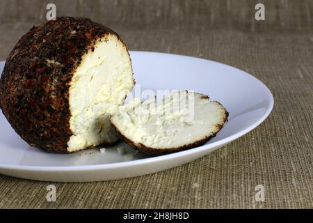 Schweizer hausgemachter Käse Belper Knoll. Berühmter Käse. Stockfoto