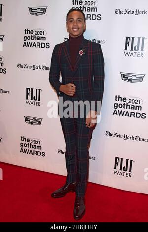 New York, Usa. 29th. November 2021. Joshua Caleb Johnson nimmt an den Gotham Awards 2021 Teil, die das Gotham Film & Media Institute in der Cipriani Wall Street in New York City vergeben hat. Kredit: SOPA Images Limited/Alamy Live Nachrichten Stockfoto