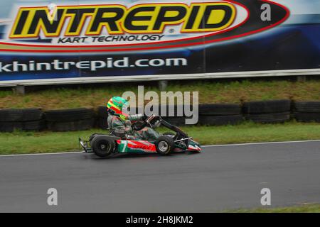 2007 George Russells frühe Kart-Karriere. Stockfoto