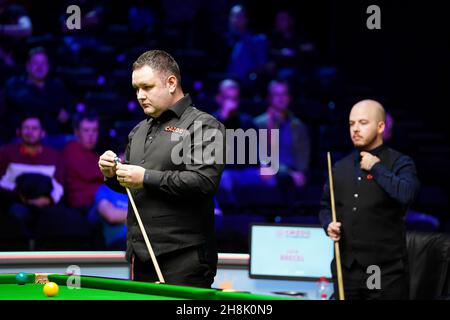 Stephen Maguire während seines Spiels gegen Luca Brecel am achten Tag der Cazoo UK Championship beim York Barbican. Bilddatum: Dienstag, 30. November 2021. Stockfoto