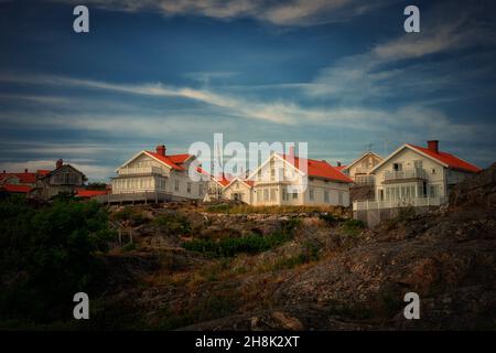 Ferienhäuser in Fjällbacka Stockfoto