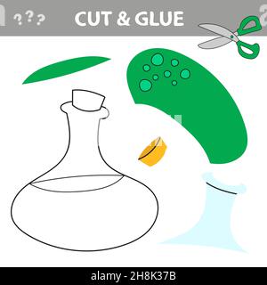 Cut and Leim - einfaches Spiel für Kinder. Poison, das pädagogische Spiel mit einfachen Spiel-Ebene. Stock Vektor
