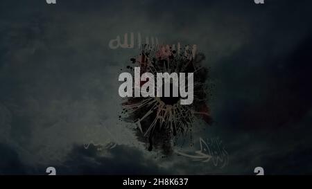 ISIS-Flagge und Einschussloch Stockfoto