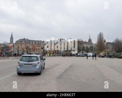 Stadt Straßburg Blick vom Hauptmarkt in der Nähe des Tribunal judiciaire de Strasbourg City Stockfoto