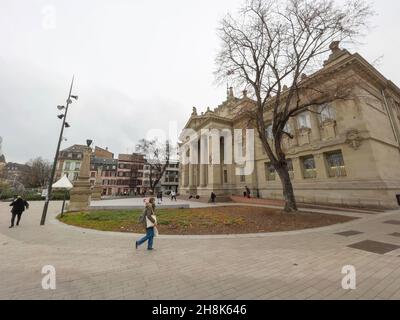 Ultra-weite Ansicht des Gerichtshofes der Stadt Straßburg Stockfoto