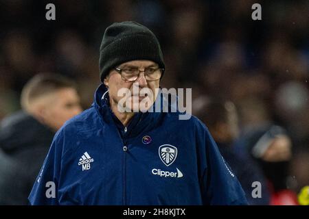 LEEDS, ENGLAND - 30. NOVEMBER: manager Marcelo Bielsa von Leeds United während des Premier League-Spiels zwischen Leeds United und Crystal Palace in der Elland Road am 30. November 2021 in Leeds, England. (Foto von Sebastian Frej) Stockfoto