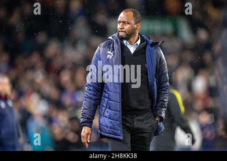 LEEDS, ENGLAND - 30. NOVEMBER: manager Patrick Vieira von Crystal Palace während des Premier League-Spiels zwischen Leeds United und Crystal Palace in der Elland Road am 30. November 2021 in Leeds, England. (Foto von Sebastian Frej) Stockfoto