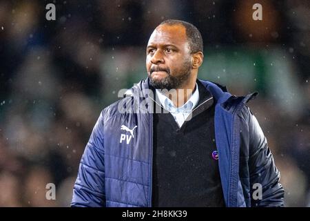 LEEDS, ENGLAND - 30. NOVEMBER: manager Patrick Vieira von Crystal Palace während des Premier League-Spiels zwischen Leeds United und Crystal Palace in der Elland Road am 30. November 2021 in Leeds, England. (Foto von Sebastian Frej) Stockfoto