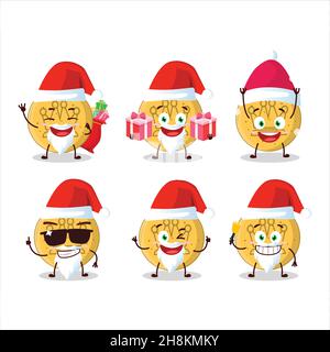 Weihnachtsmann Emoticons mit dalgona Süßigkeiten König Cartoon-Figur. Vektorgrafik Stock Vektor