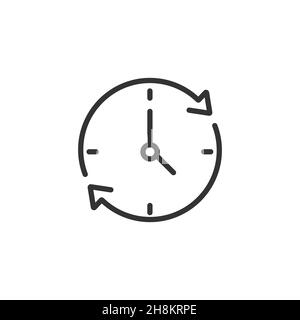 Lineares Uhrsymbol Stock Vektor