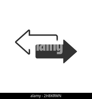 Doppelseitiges Pfeilvektorsymbol auf weißem Hintergrund isoliert Stock Vektor