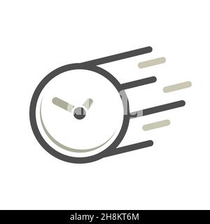 Fast Time-Konzept, Rush-Hour-Logo, Symbol für Schulungen. Flache Abbildung Stock Vektor