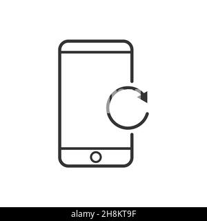 Mobiltelefon mit Pfeil-Update-Vektor-Symbol Stock Vektor