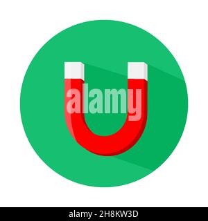 Vektor Magnet Icon flaches Design mit Pfeil. Stock Vektor