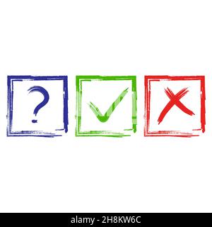 vektor-grüne und rote Darstellung der Häkchen Stock Vektor
