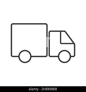 Lieferwagen Umriss Symbolvektor einfache Abbildung. Stock Vektor
