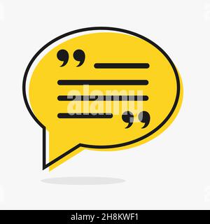 Sprechblasen mit Sprechblasen in der Zitatzeile mit Kommas gesetzt Stock Vektor