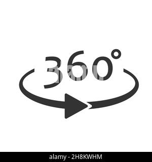 Den Winkel 360-Grad-Symbol. Drehung-Symbol. Flache Vektor-illustration Stock Vektor