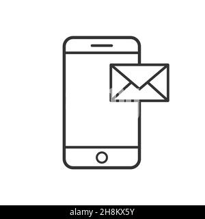 Grau Smartphone mit Kontakt auf dem Bildschirm Zeile Symbol auf